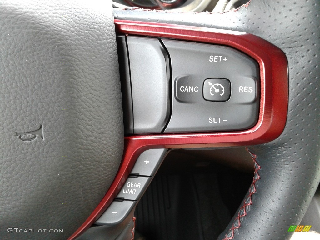 2019 Ram 1500 Rebel Quad Cab 4x4 Black/Red Steering Wheel Photo #133138748
