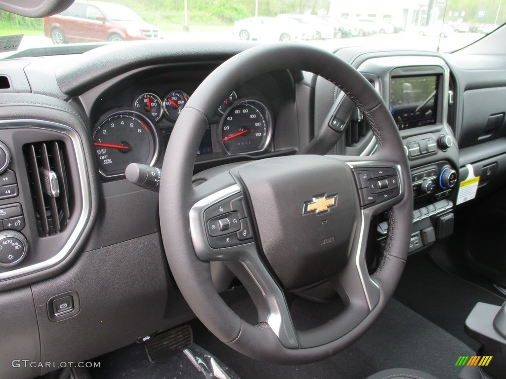 2019 Chevrolet Silverado 1500 LT Crew Cab 4WD Jet Black Steering Wheel Photo #133140647