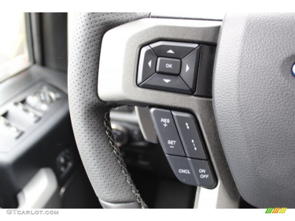2019 Ford F150 SVT Raptor SuperCrew 4x4 Black Steering Wheel Photo #133142969