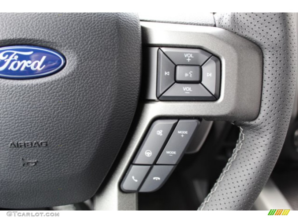 2019 Ford F150 SVT Raptor SuperCrew 4x4 Black Steering Wheel Photo #133142987