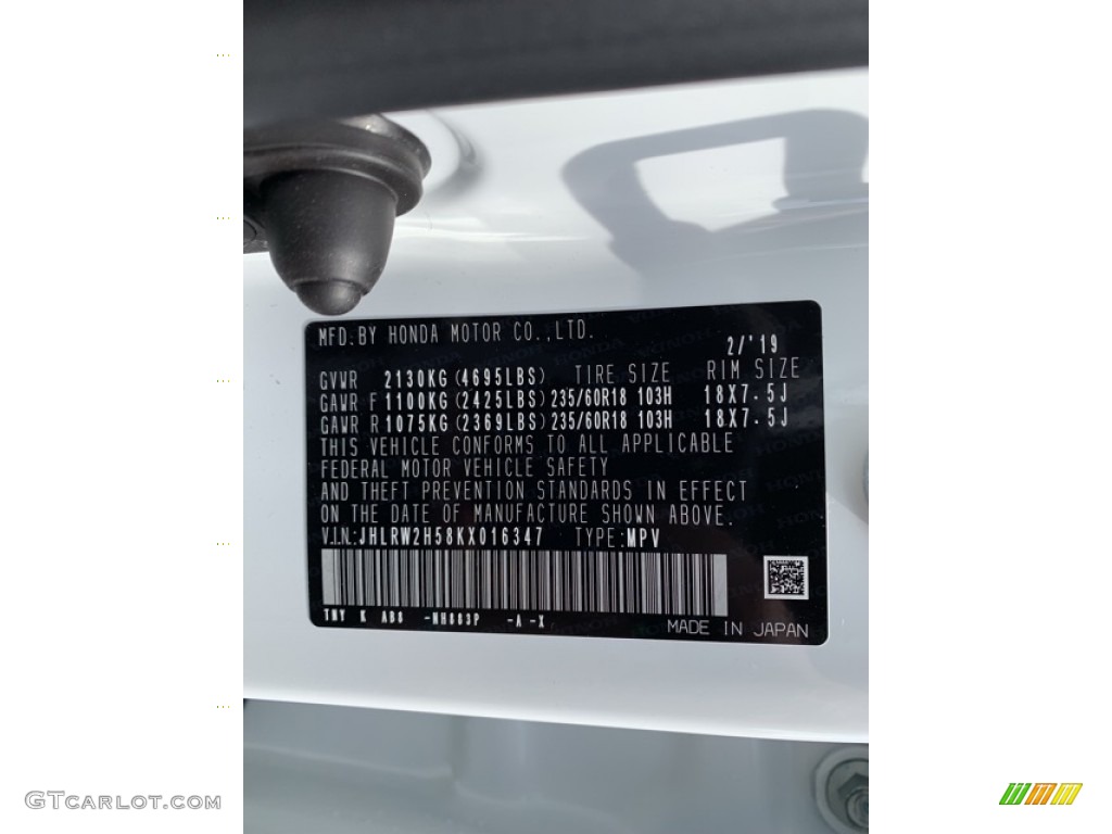 2019 CR-V EX AWD - Platinum White Pearl / Black photo #14