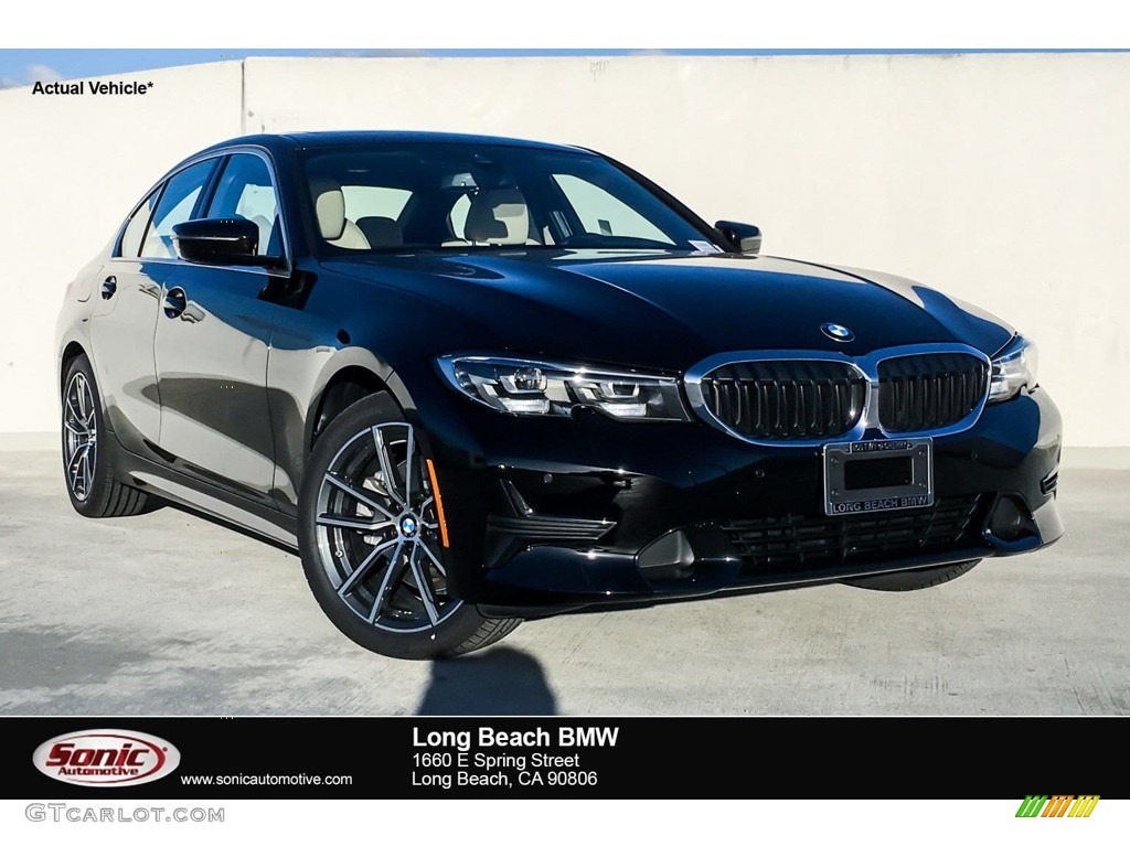 2019 3 Series 330i Sedan - Jet Black / Canberra Beige photo #1