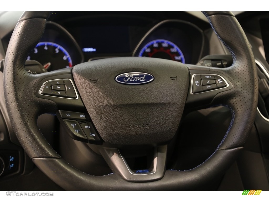 2016 Ford Focus RS Charcoal Black Recaro RS logo Steering Wheel Photo #133157438