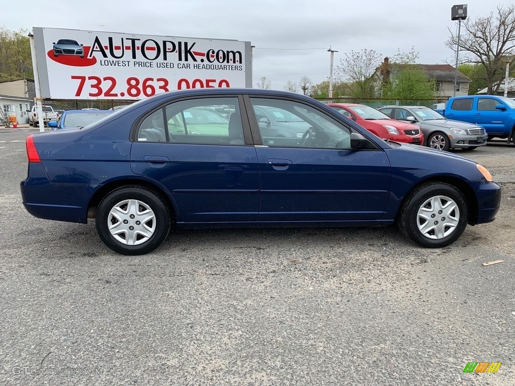 2003 Civic LX Sedan - Eternal Blue Pearl / Gray photo #2
