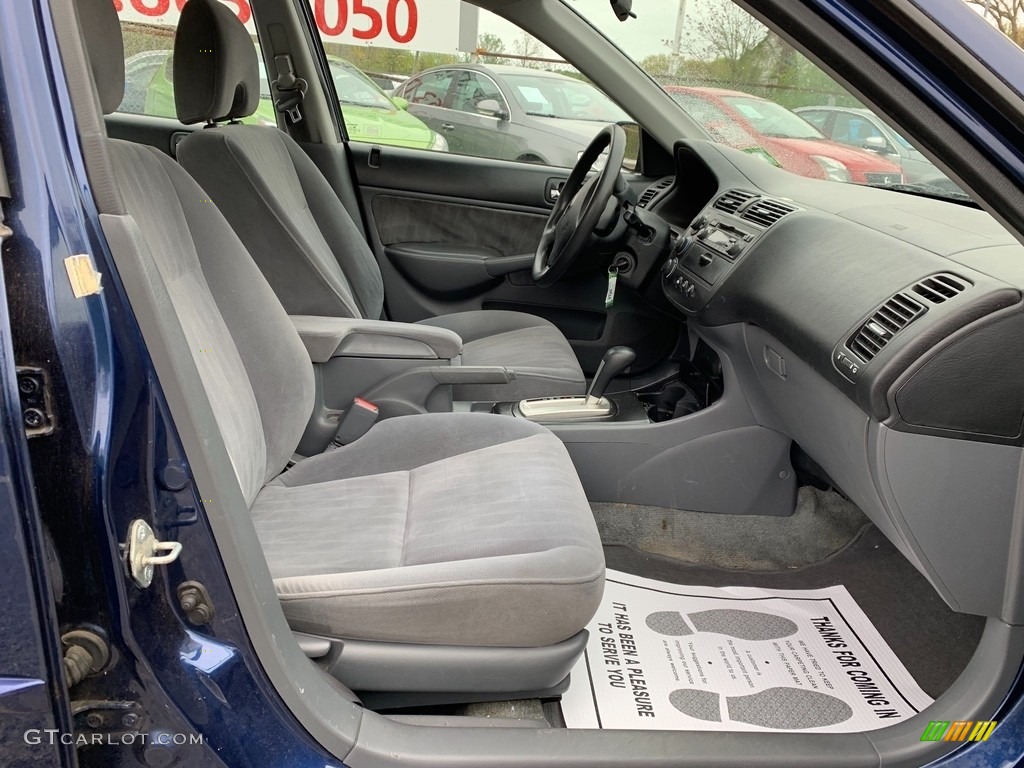 2003 Civic LX Sedan - Eternal Blue Pearl / Gray photo #12