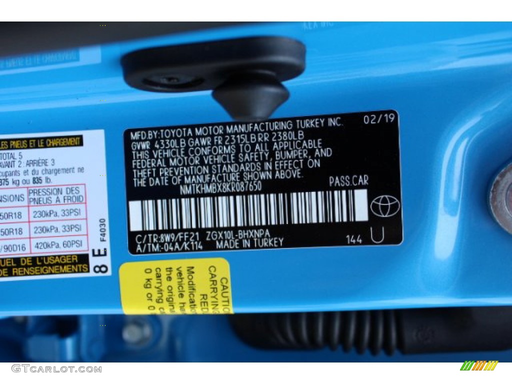 2019 Toyota C-HR XLE Color Code Photos