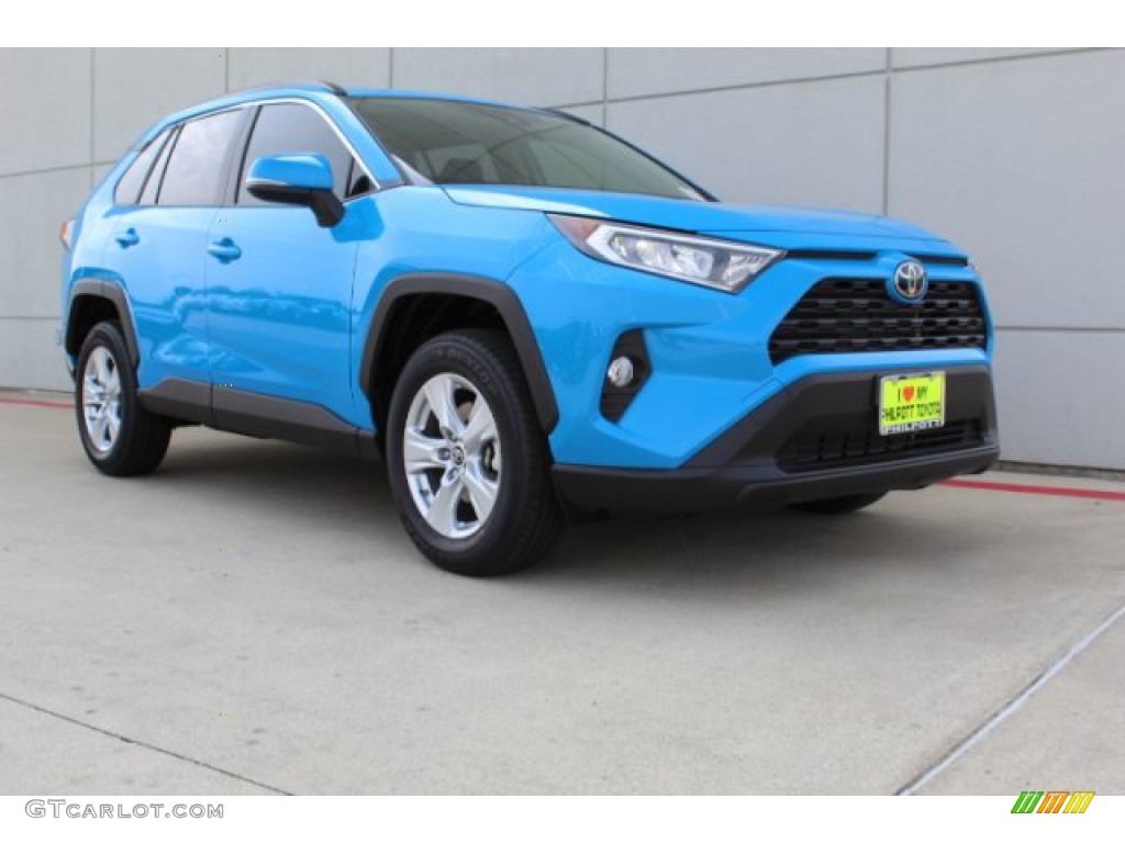 Blue Flame 2019 Toyota RAV4 XLE Exterior Photo #133161199