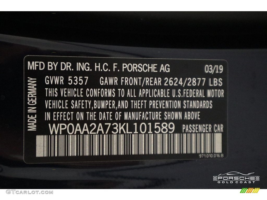 2019 Panamera 4 - Night Blue Metallic / Black/Luxor Beige photo #30
