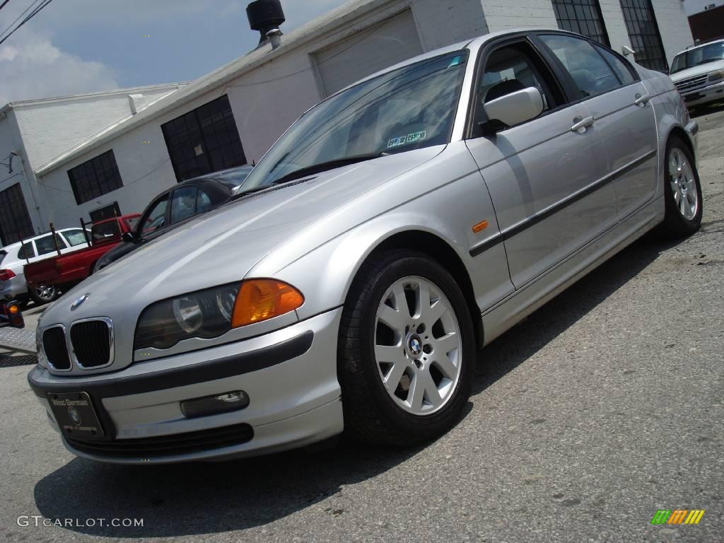 2000 3 Series 323i Sedan - Titanium Silver Metallic / Grey photo #2