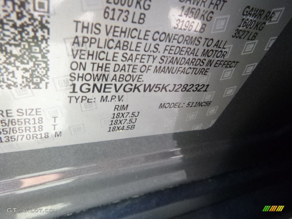 2019 Traverse LT AWD - Satin Steel Metallic / Jet Black photo #12