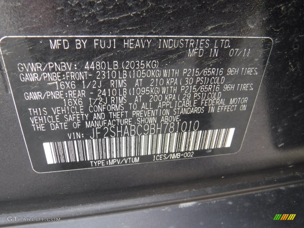 2011 Forester 2.5 X - Steel Silver Metallic / Platinum photo #24