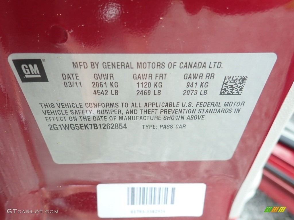 2011 Impala LT - Red Jewel Tintcoat / Gray photo #14