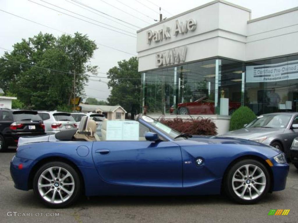 2007 Z4 3.0i Roadster - Montego Blue Metallic / Beige photo #2