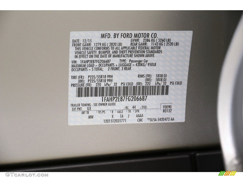 2015 Taurus SEL - Ingot Silver Metallic / Charcoal Black photo #23
