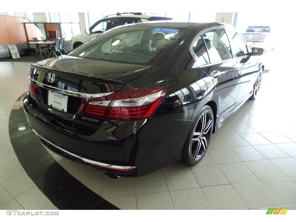2016 Accord Sport Sedan - Crystal Black Pearl / Black photo #7