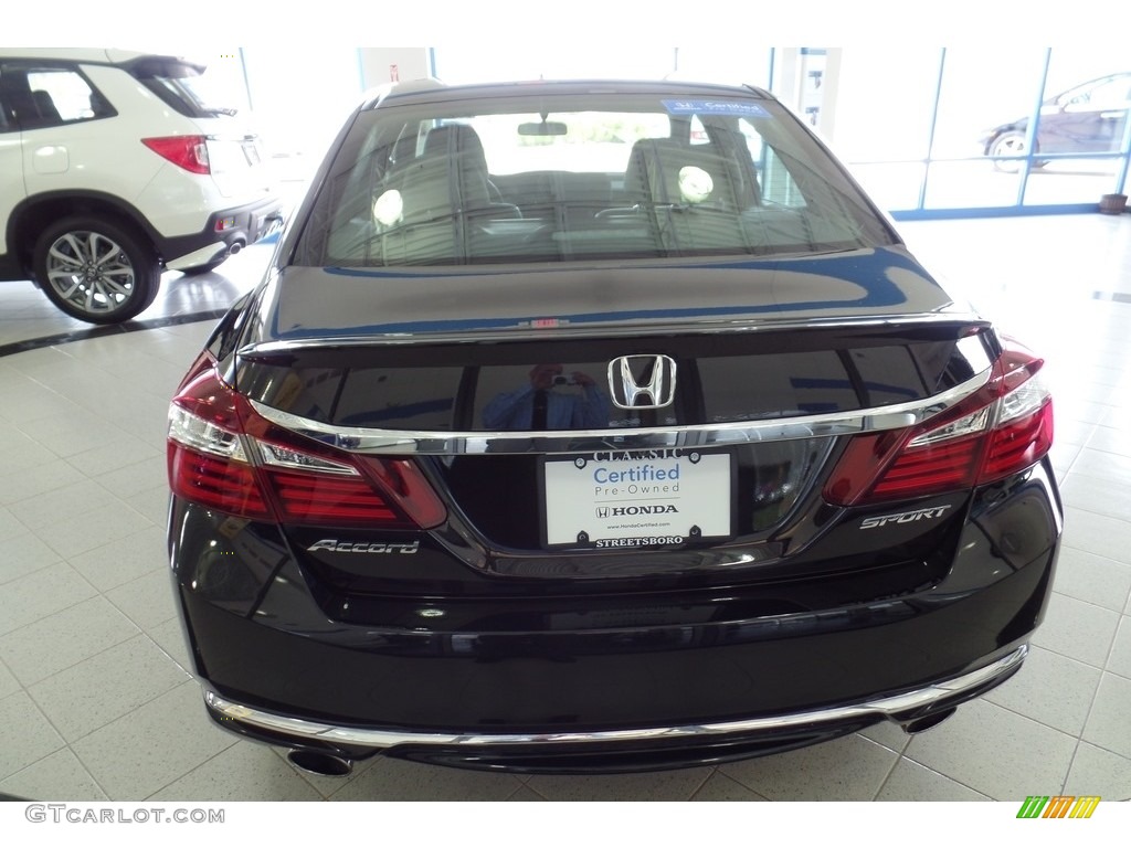 2016 Accord Sport Sedan - Crystal Black Pearl / Black photo #8