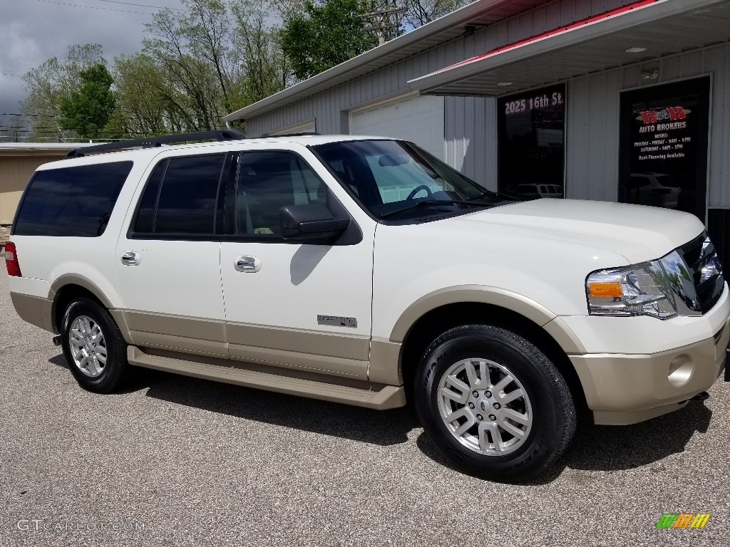 2008 Expedition EL Eddie Bauer 4x4 - White Suede / Charcoal Black/Camel photo #1