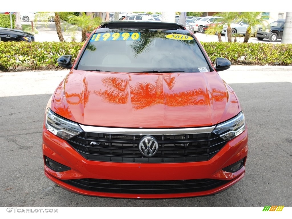 2019 Jetta R-Line - Habanero Orange / Storm Gray photo #3