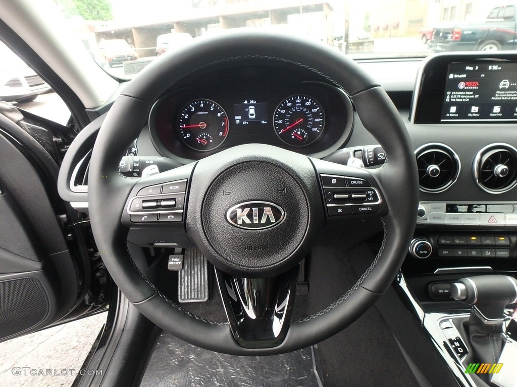 2019 Kia Stinger 2.0L AWD Black Steering Wheel Photo #133200111