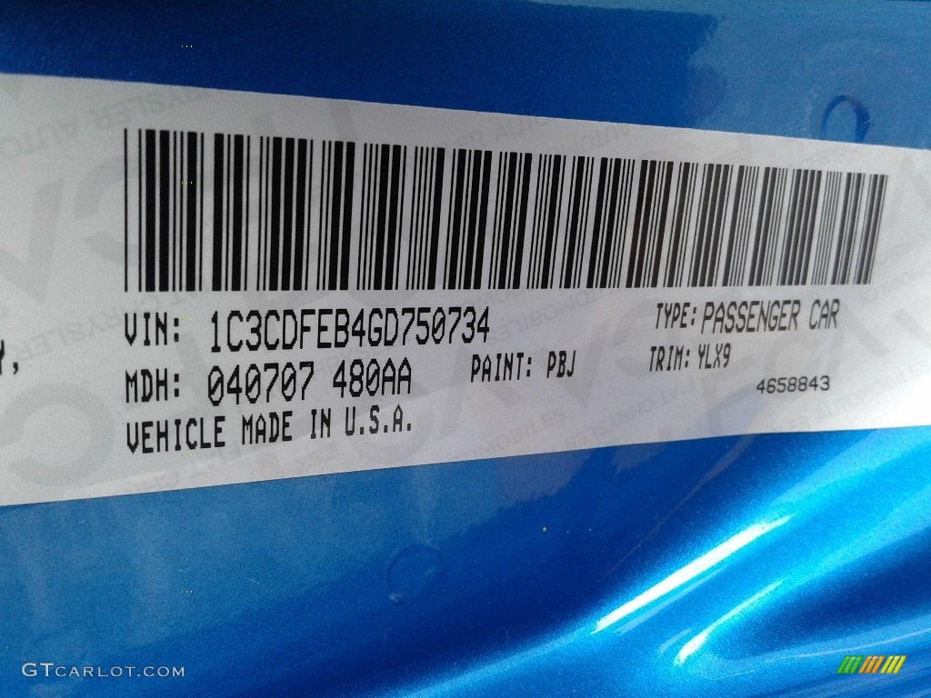 2016 Dart GT - Laser Blue Pearl / Black photo #29