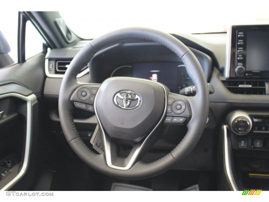 2019 Toyota RAV4 XSE AWD Hybrid Black Steering Wheel Photo #133219649