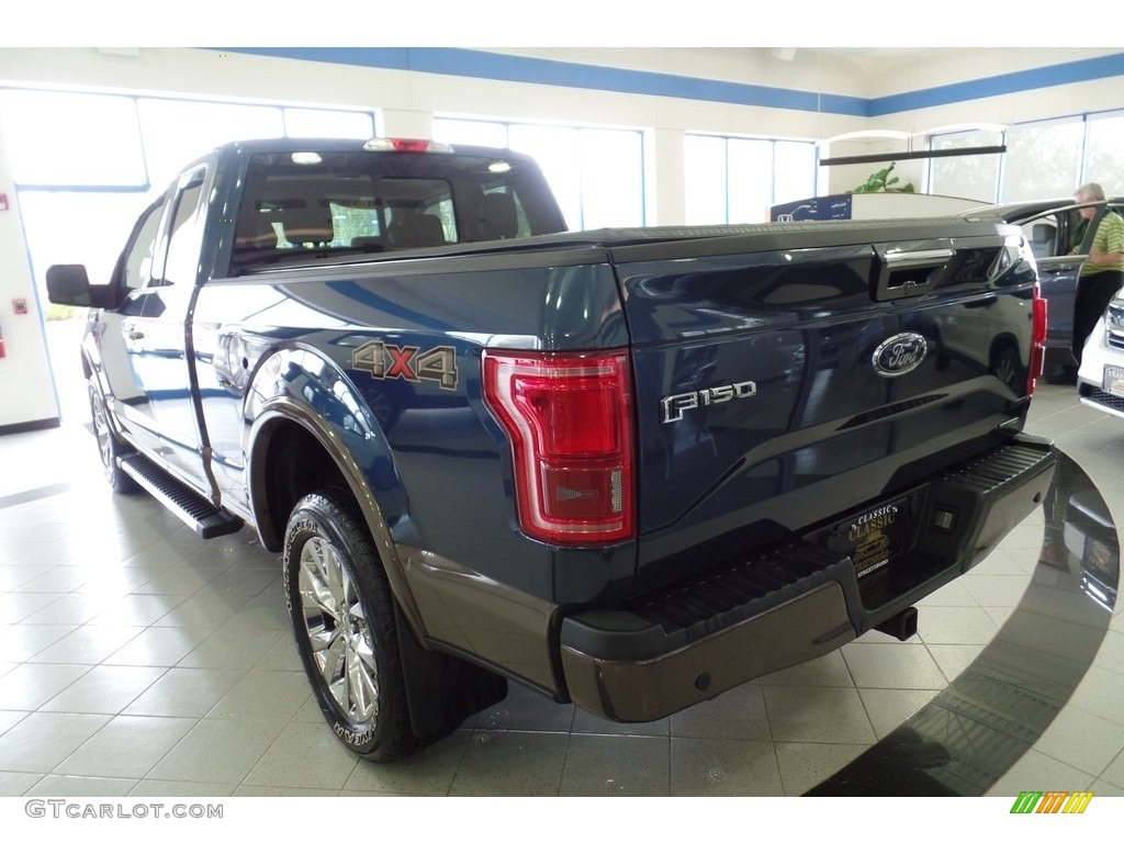 2016 F150 Lariat SuperCab 4x4 - Blue Jeans / Medium Light Camel photo #3