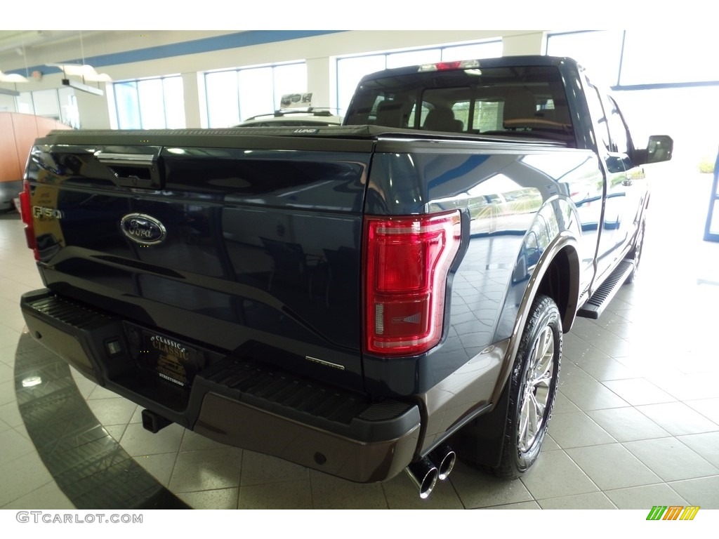 2016 F150 Lariat SuperCab 4x4 - Blue Jeans / Medium Light Camel photo #4