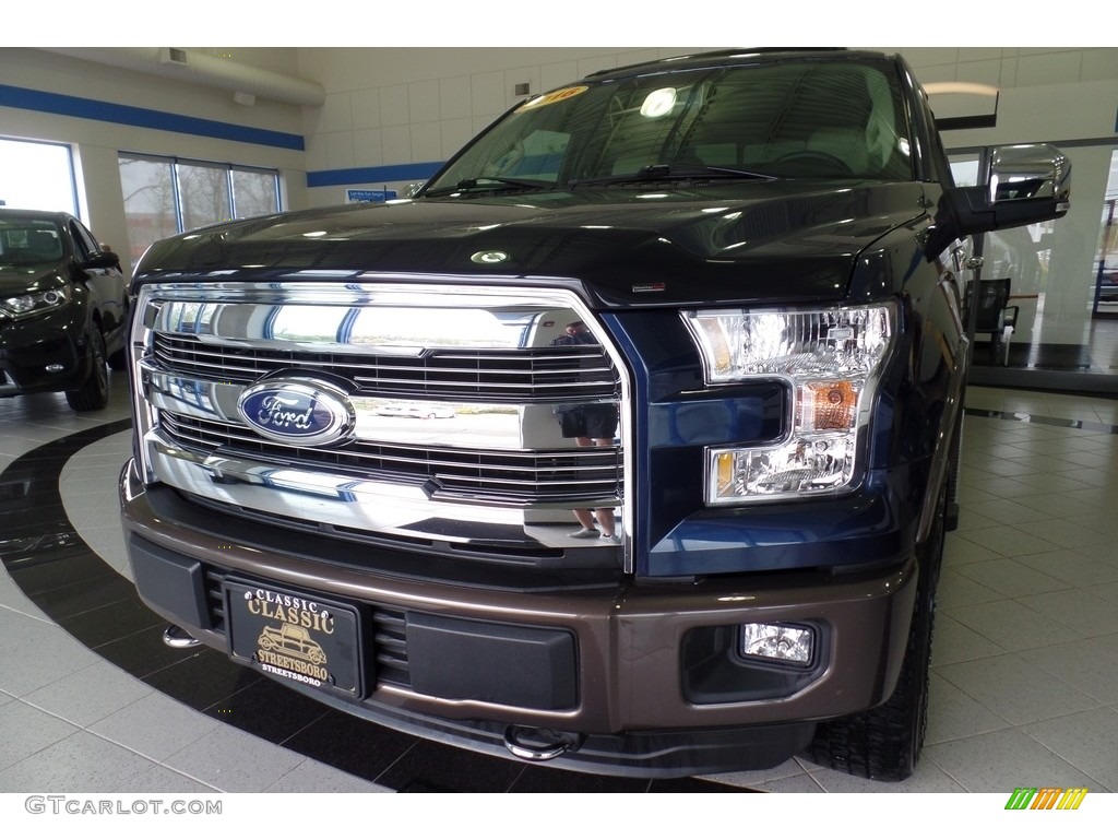 2016 F150 Lariat SuperCab 4x4 - Blue Jeans / Medium Light Camel photo #7