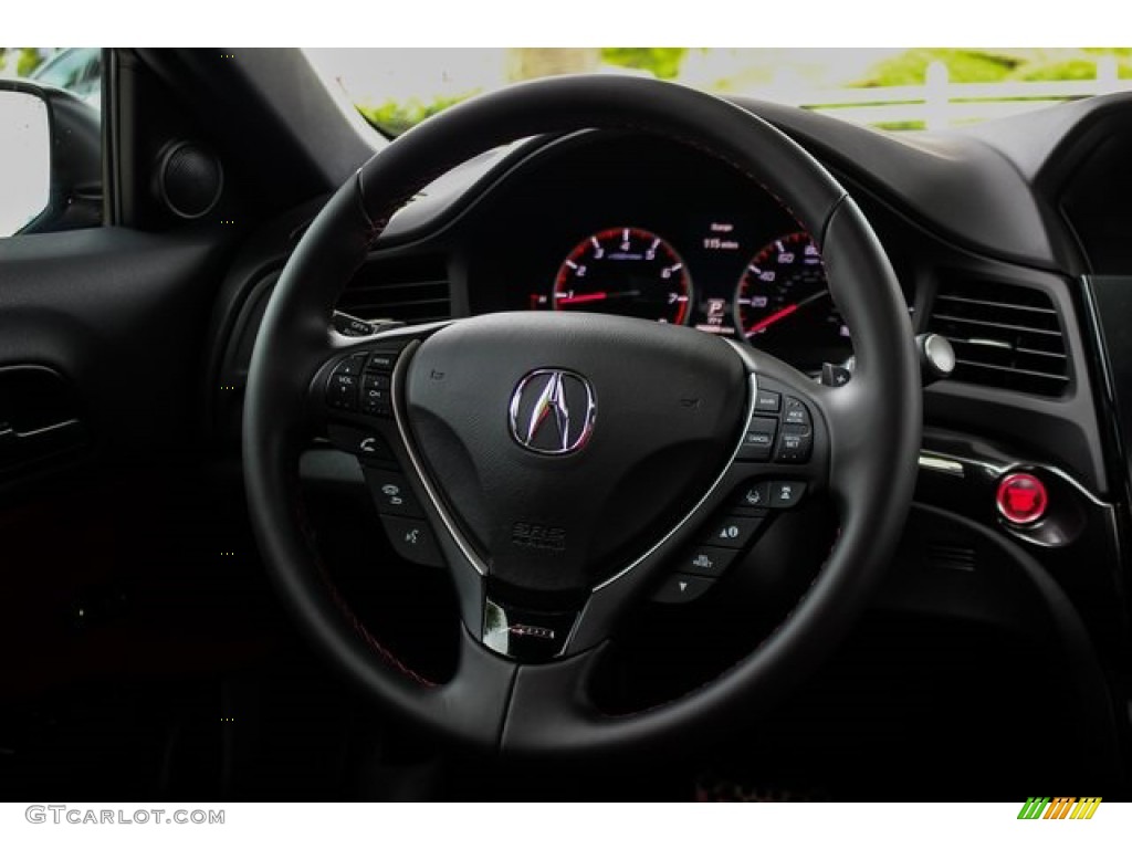 2019 Acura ILX A-Spec Red Steering Wheel Photo #133225499