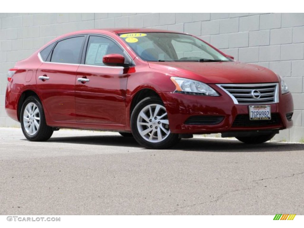 2014 Sentra SV - Red Brick / Charcoal photo #2