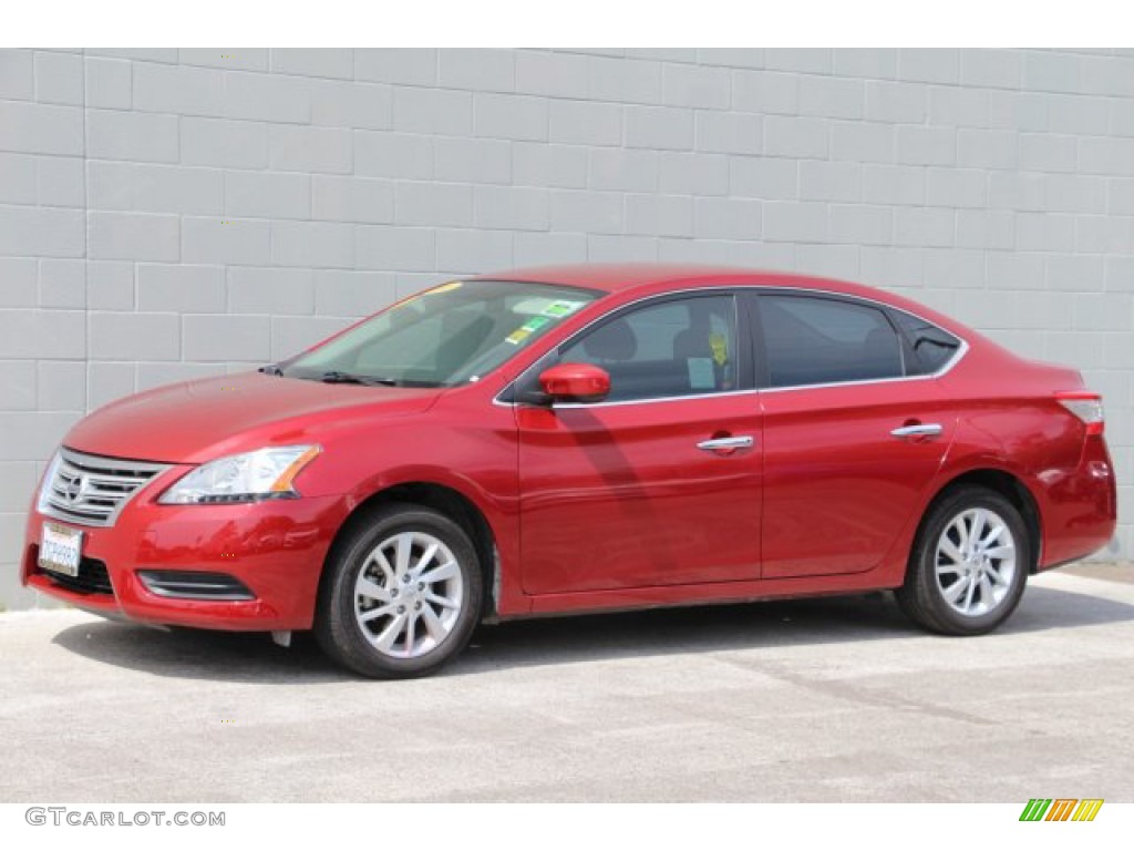 2014 Sentra SV - Red Brick / Charcoal photo #10