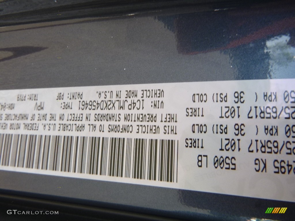 2019 Cherokee Color Code PBF for Blue Shade Pearl Photo #133230144