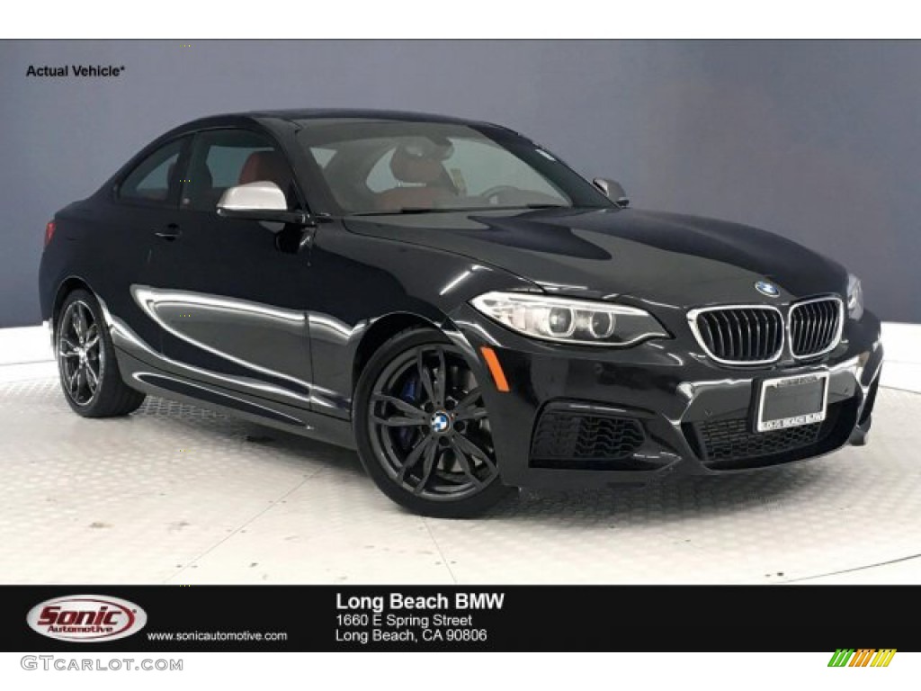 2016 M235i Coupe - Black Sapphire Metallic / Coral Red photo #1