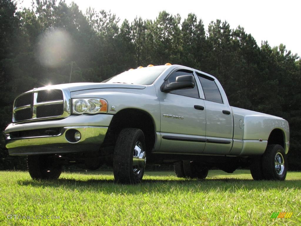 2004 Ram 3500 SLT Quad Cab 4x4 Dually - Bright Silver Metallic / Dark Slate Gray photo #2