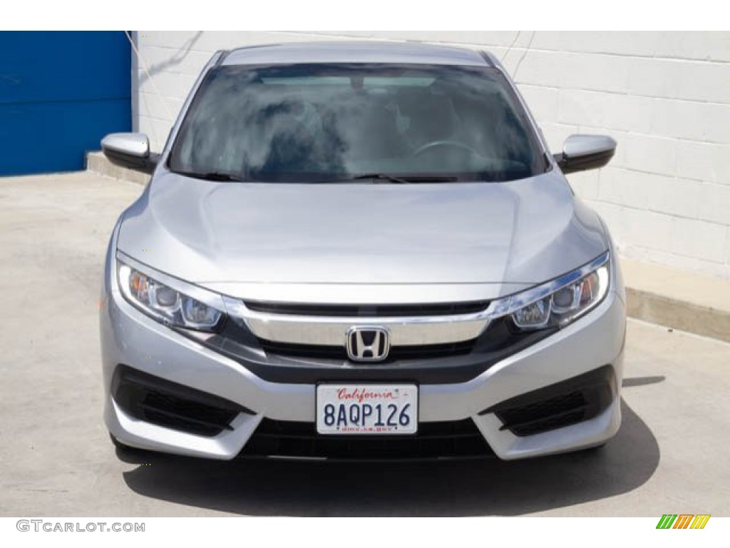 2017 Civic LX Coupe - Lunar Silver Metallic / Black/Gray photo #7