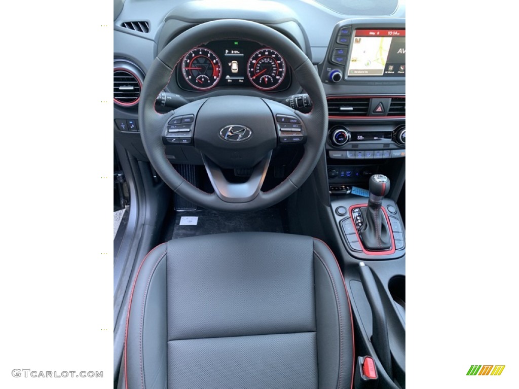Black/Red Accents Interior 2019 Hyundai Kona Iron Man Edition AWD Photo #133242831