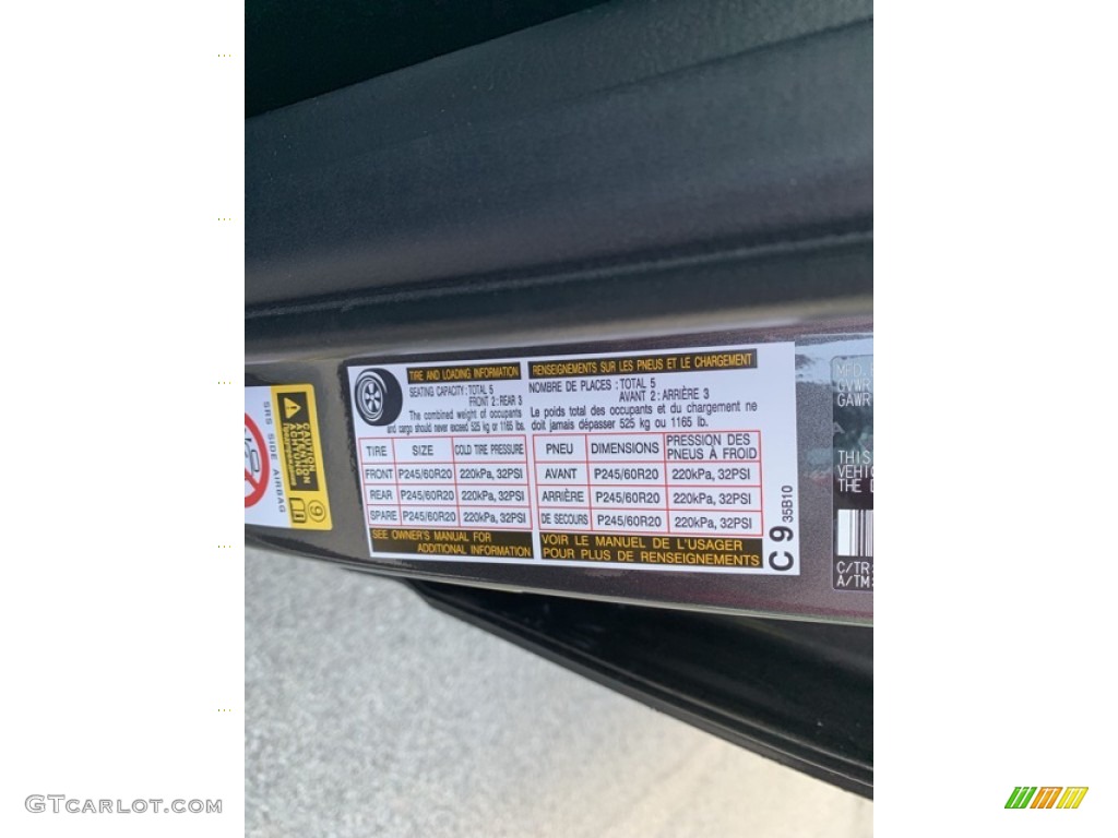 2019 Toyota 4Runner Nightshade Edition 4x4 Info Tag Photo #133243488