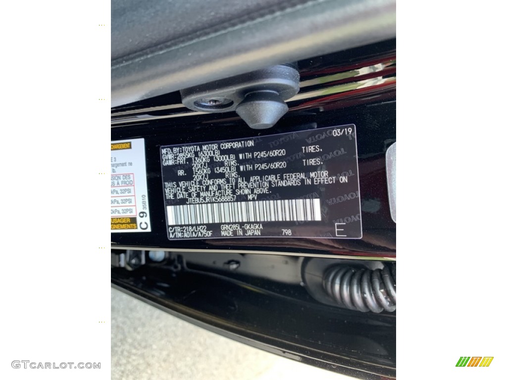 2019 4Runner Color Code 218 for Midnight Black metallic Photo #133244287