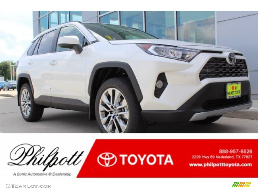2019 RAV4 Limited - Blizzard White Pearl / Black photo #1