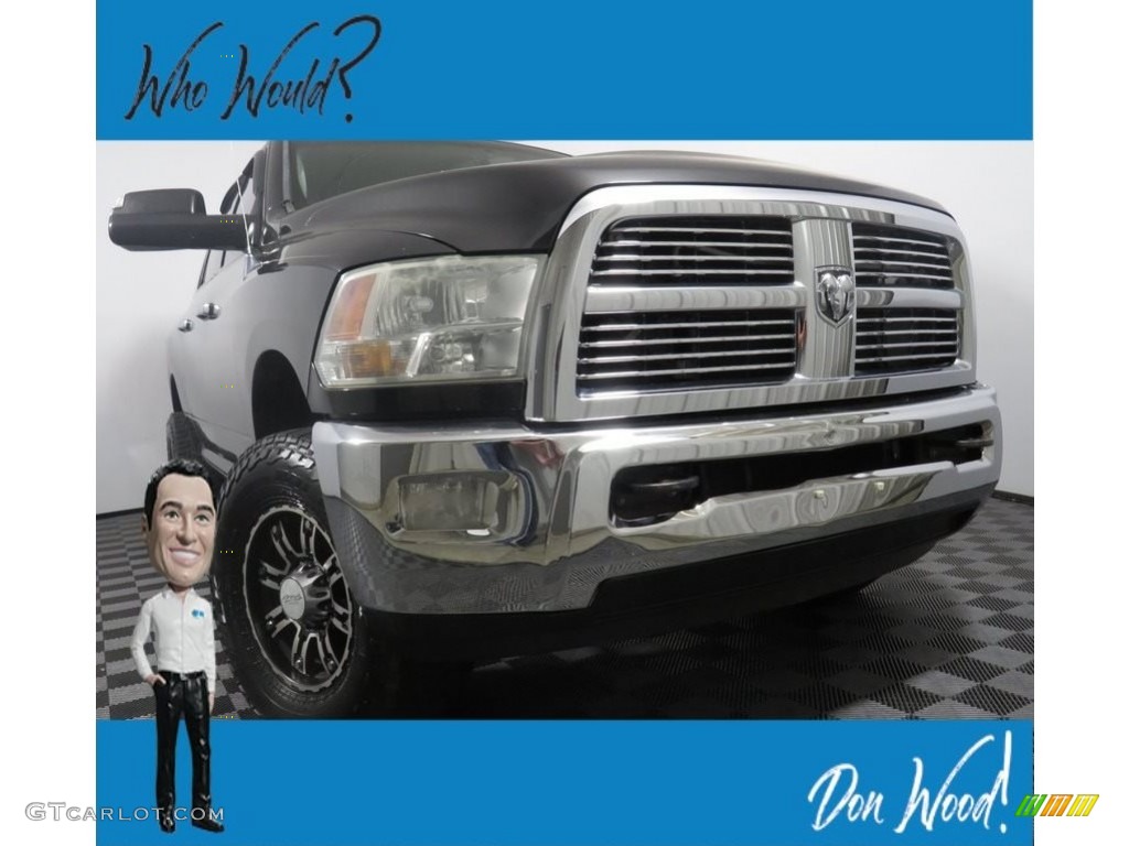 2010 Ram 2500 SLT Crew Cab 4x4 - Brilliant Black Crystal Pearl / Light Pebble Beige/Bark Brown photo #1
