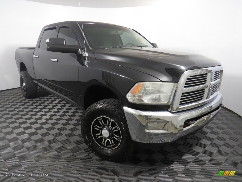 2010 Ram 2500 SLT Crew Cab 4x4 - Brilliant Black Crystal Pearl / Light Pebble Beige/Bark Brown photo #2