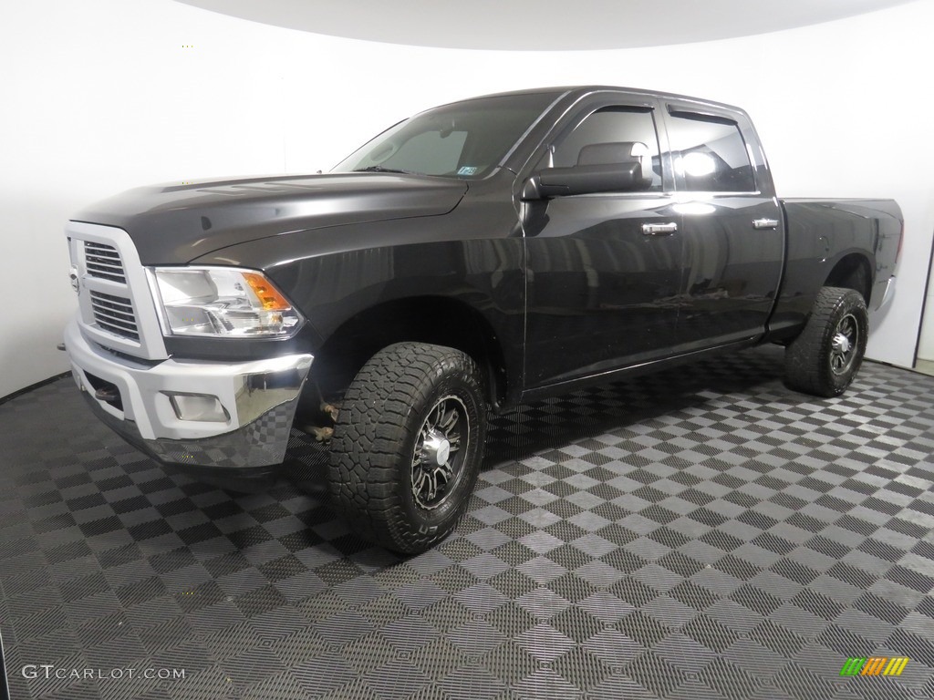 2010 Ram 2500 SLT Crew Cab 4x4 - Brilliant Black Crystal Pearl / Light Pebble Beige/Bark Brown photo #7