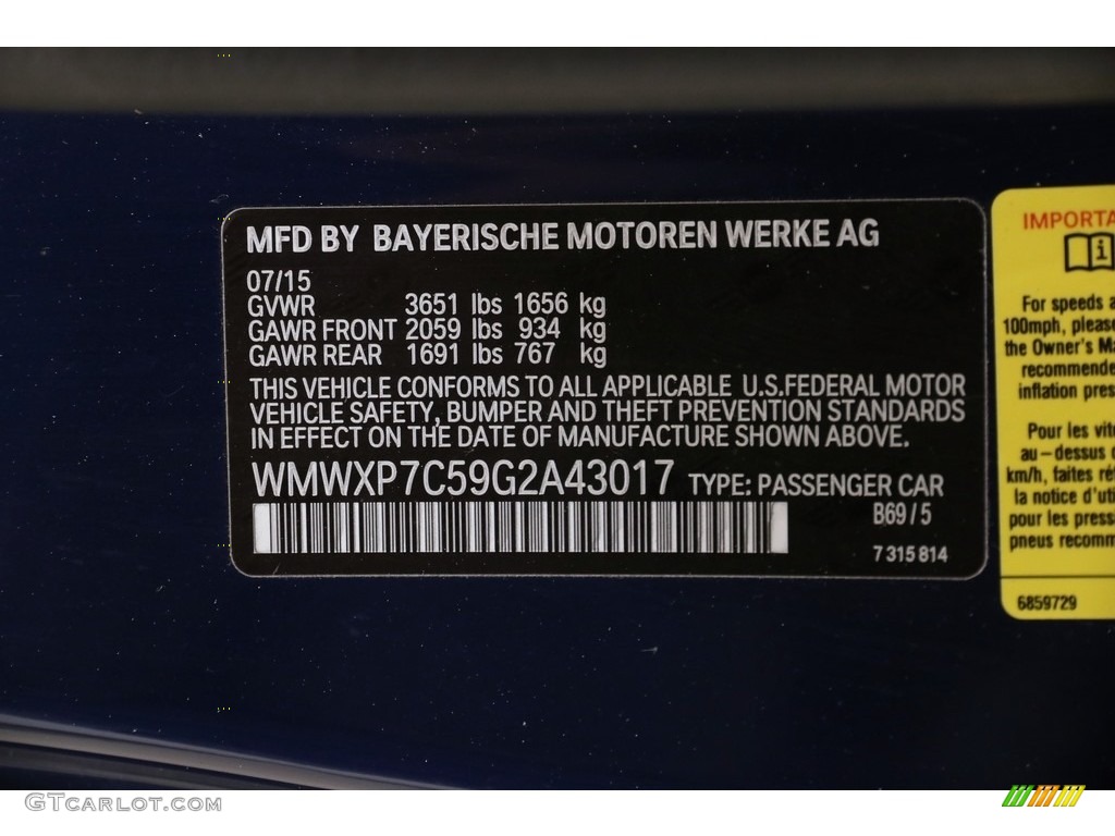 2016 Hardtop Cooper S 2 Door - Deep Blue Metallic / Carbon Black photo #20