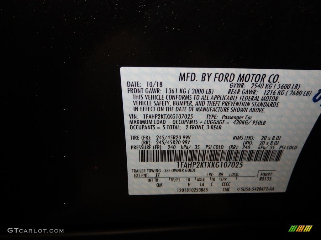 2019 Taurus Color Code J7 for Magnetic Photo #133258754
