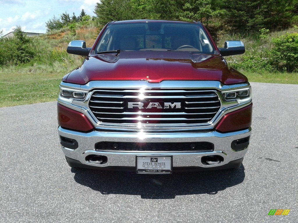 2019 1500 Long Horn Crew Cab 4x4 - Delmonico Red Pearl / Mountain Brown/Light Frost Beige photo #3