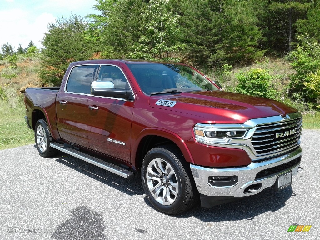 2019 1500 Long Horn Crew Cab 4x4 - Delmonico Red Pearl / Mountain Brown/Light Frost Beige photo #4