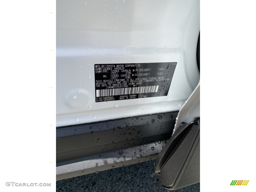 2019 RAV4 Color Code 040 for Super White Photo #133266173