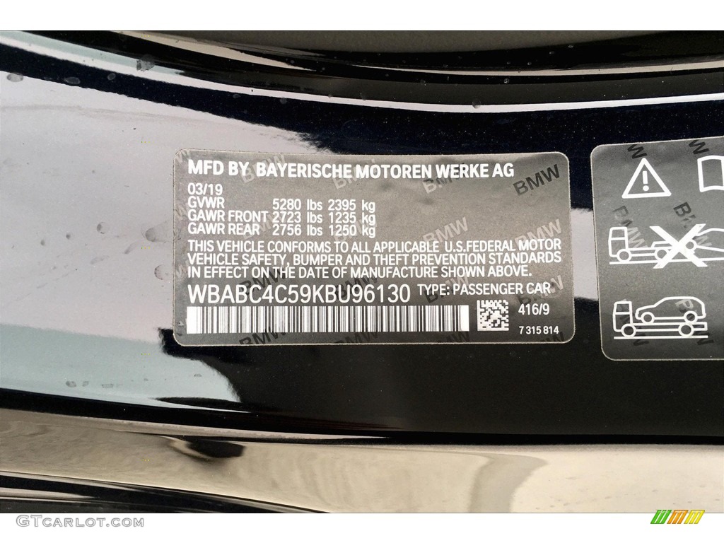 2019 8 Series Color Code 416 for Carbon Black Metallic Photo #133281718