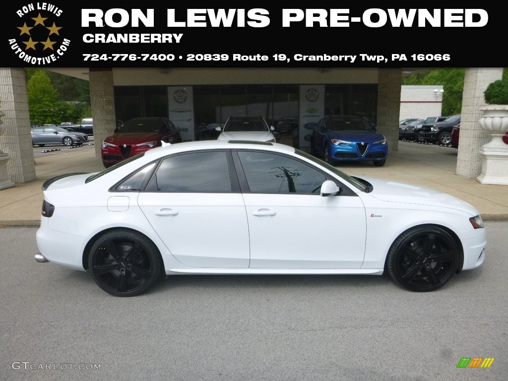 2012 S4 3.0T quattro Sedan - Ibis White / Black/Magma Red photo #1