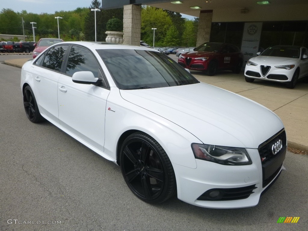 2012 S4 3.0T quattro Sedan - Ibis White / Black/Magma Red photo #3